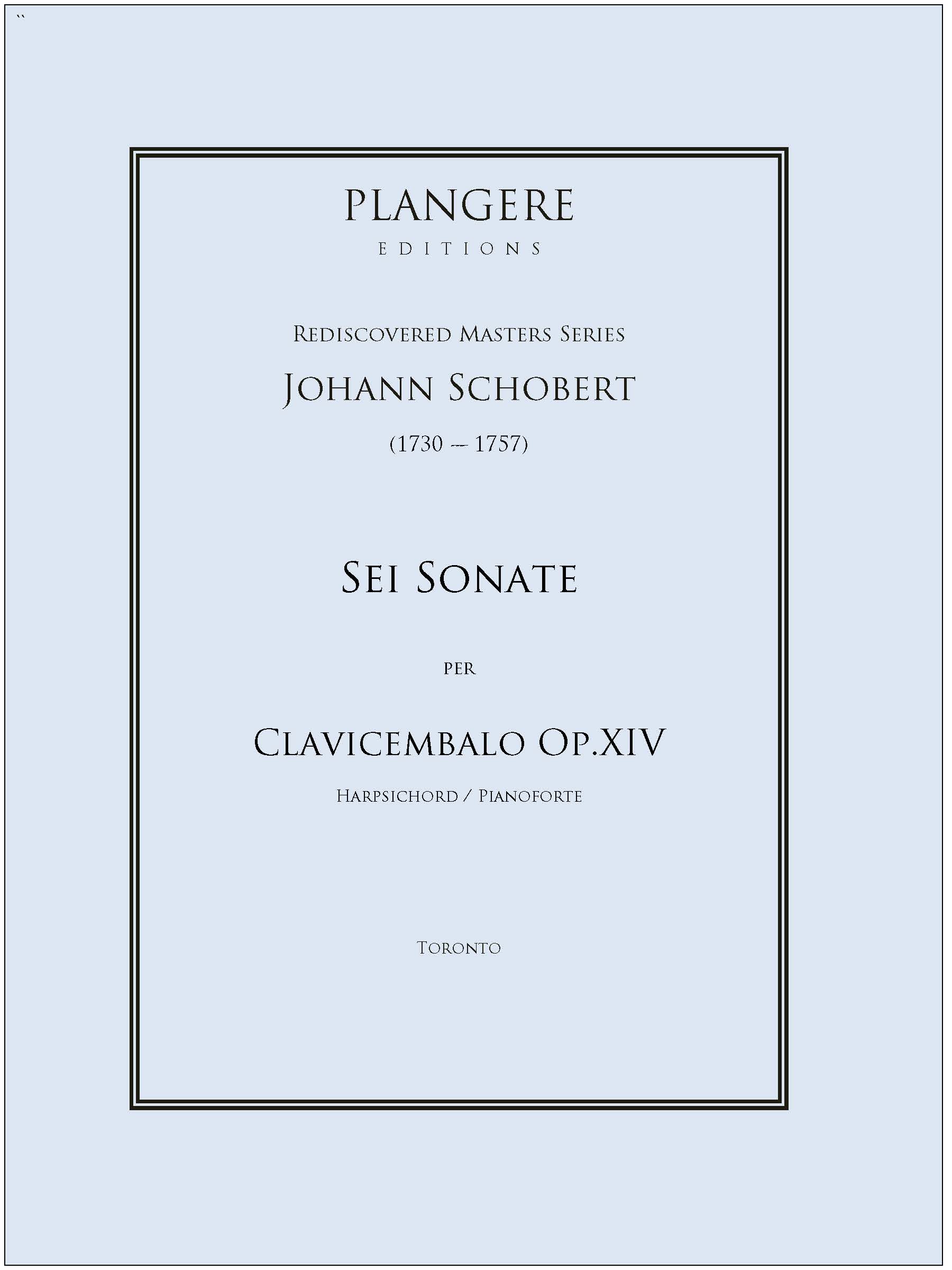 Sei Sonate Per Clavicembalo Op.XIV