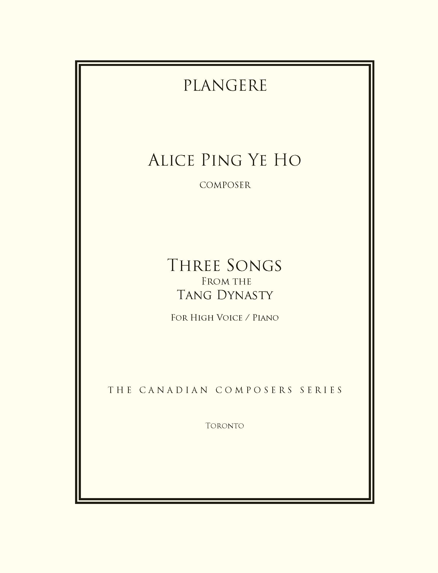 Three Songs from the Tang Dynasty - High Voice