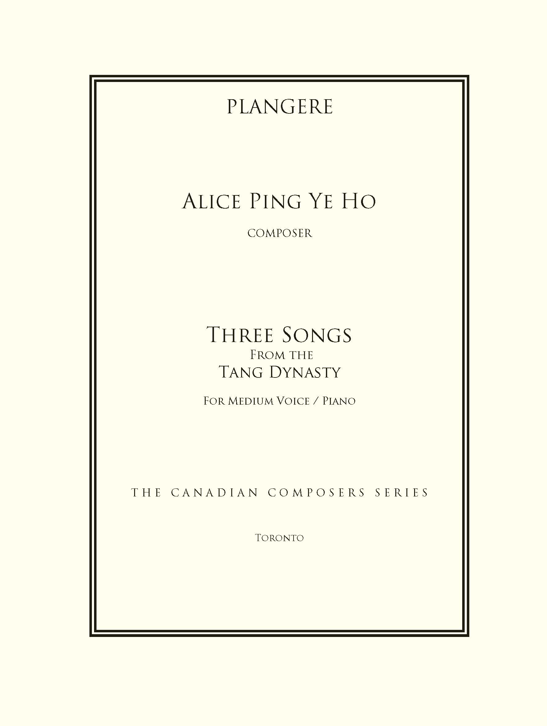 Three Songs from the Tang Dynasty - Medium Voice