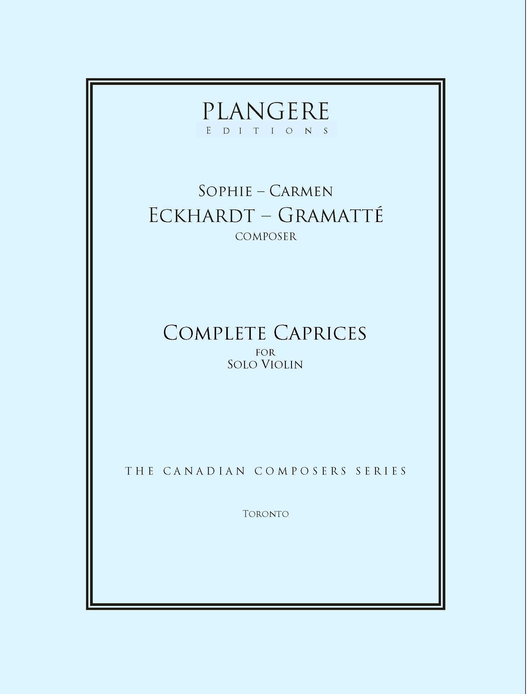 Eckhardt- Gramatté   Complete Caprices for Solo Violin