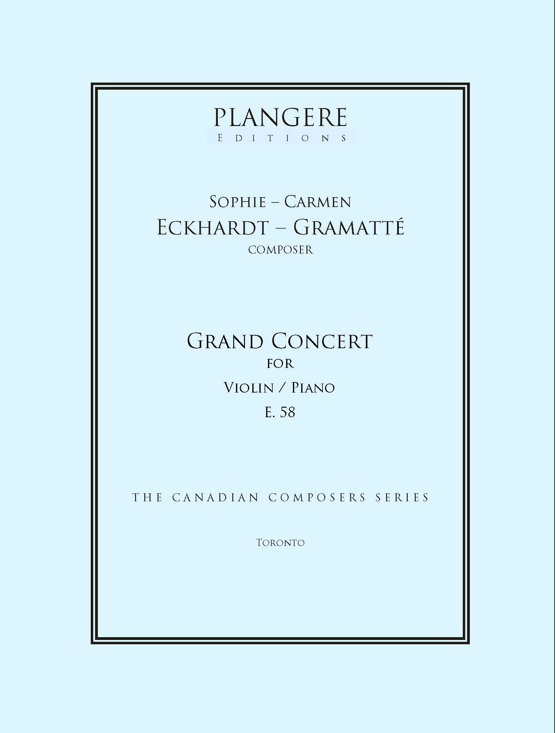 Eckhardt- Gramatté    Grand Concert  for   Violin / Piano