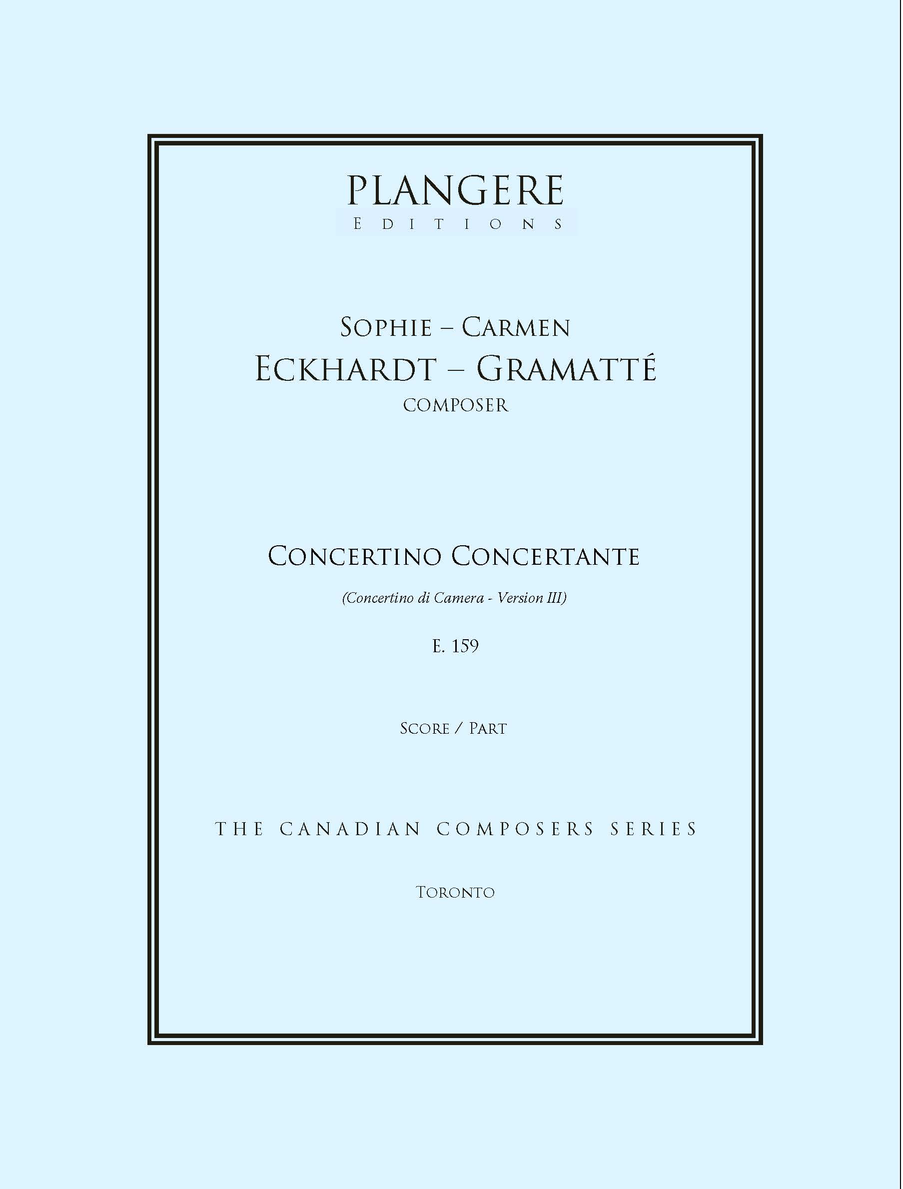 Eckhardt- Gramatté Concertino Concertante E. 159  Cello / Piano