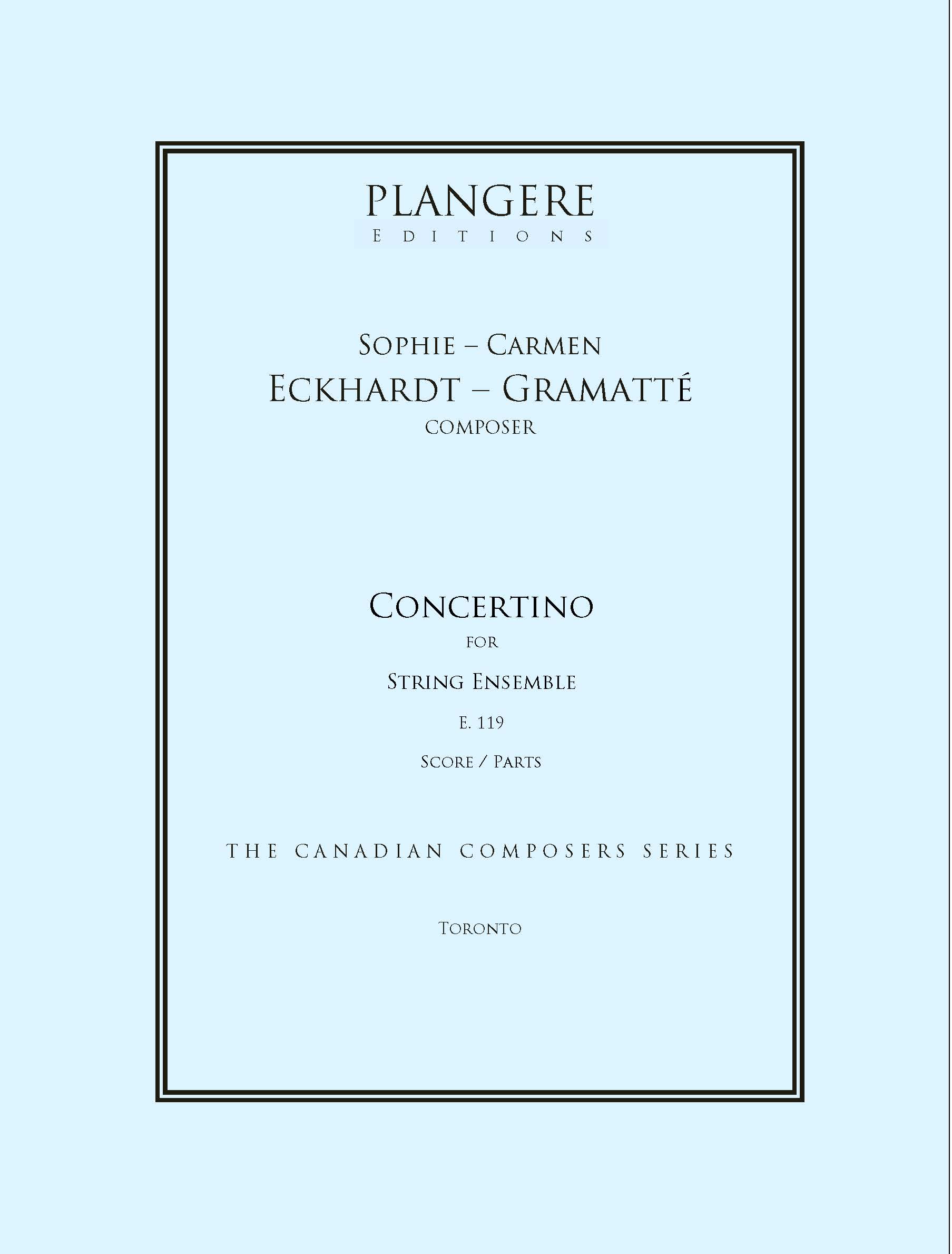 Eckhardt- Gramatté   Concertino for String Ensemble E. 119
