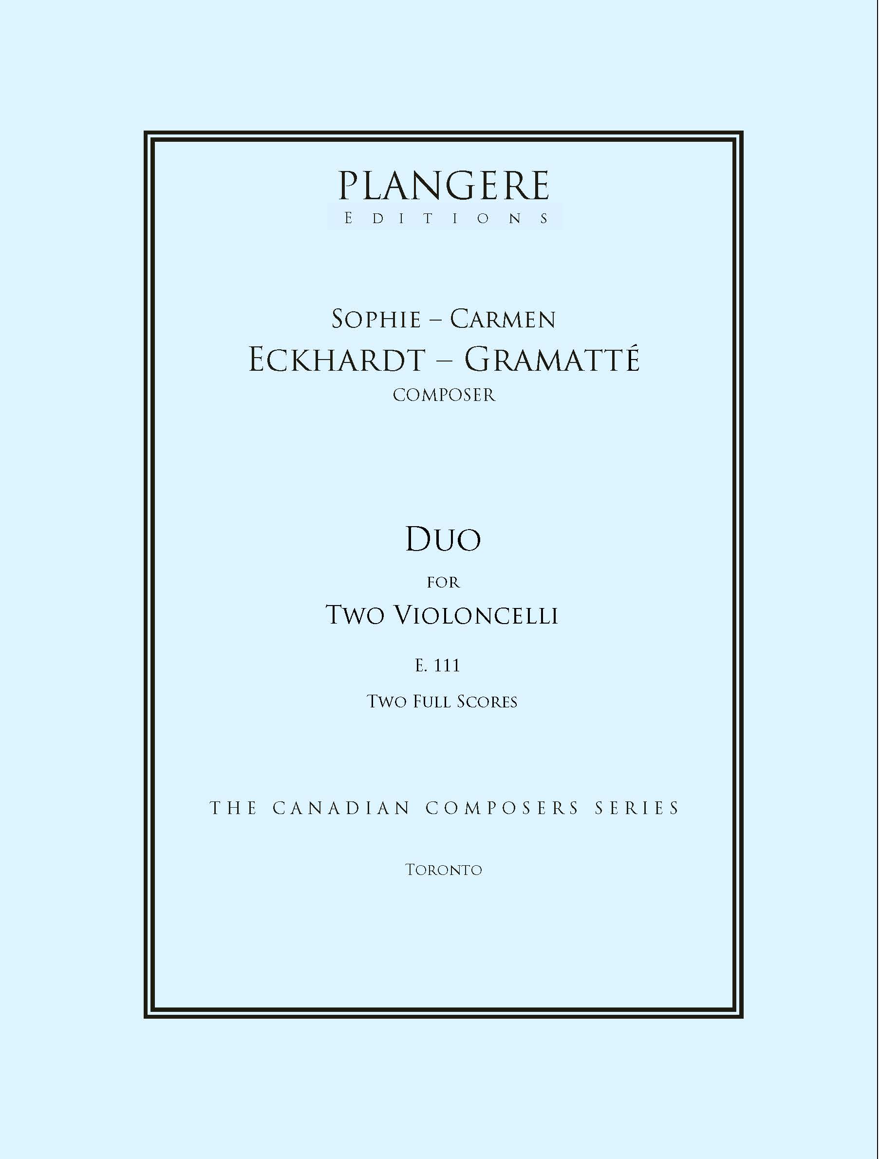 Eckhardt- Gramatté    Duo for two Violoncelli     E.111