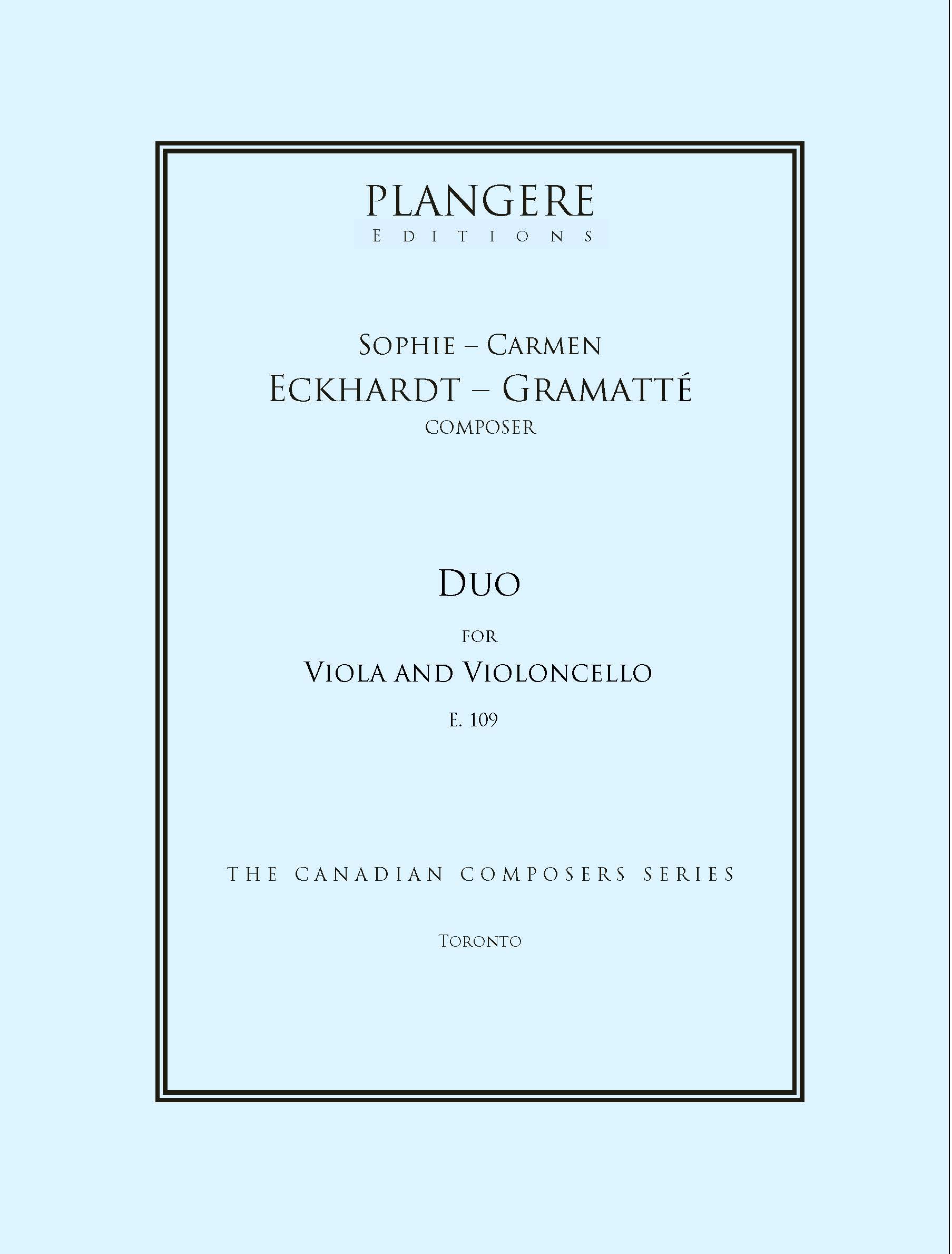Eckhardt- Gramatté   Duo for Viola and Violoncello E.109