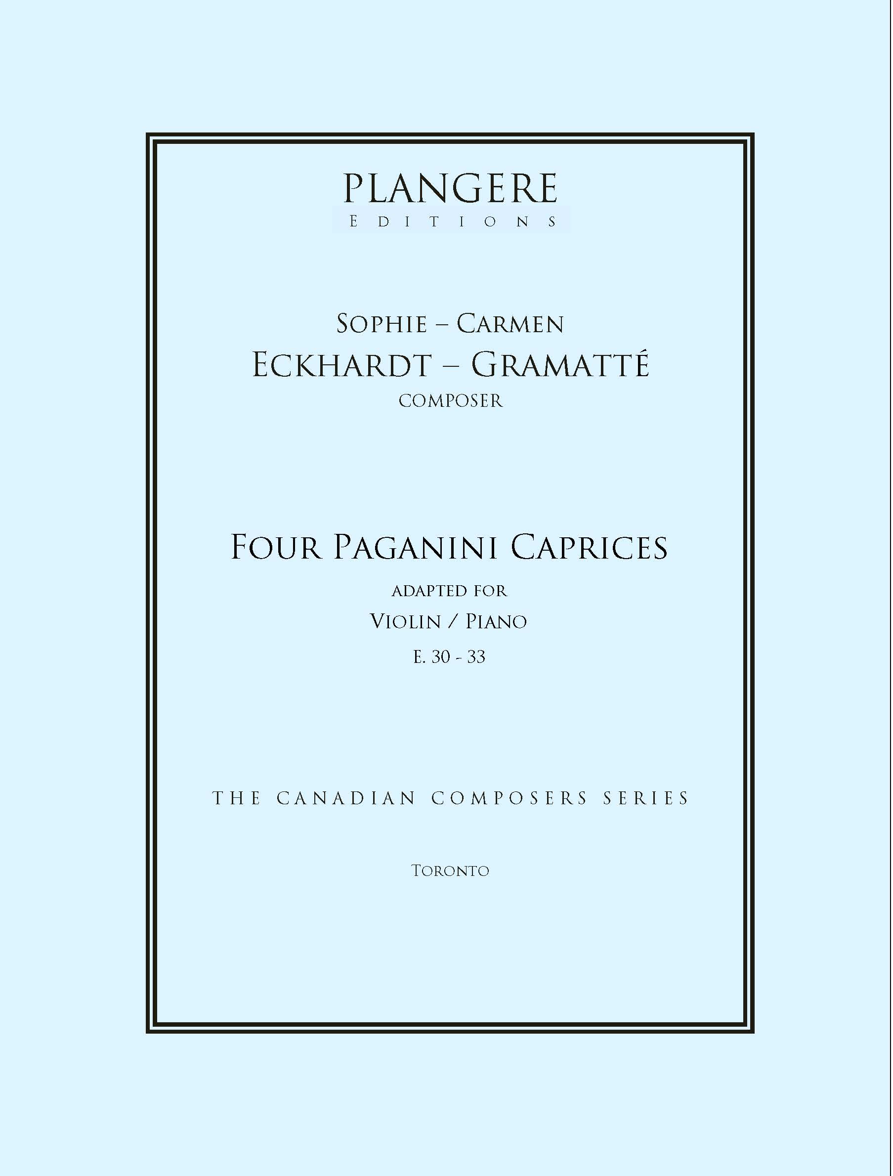 Sophie-Carmen Eckhardt- Gramatté   Four Paganini Caprices
