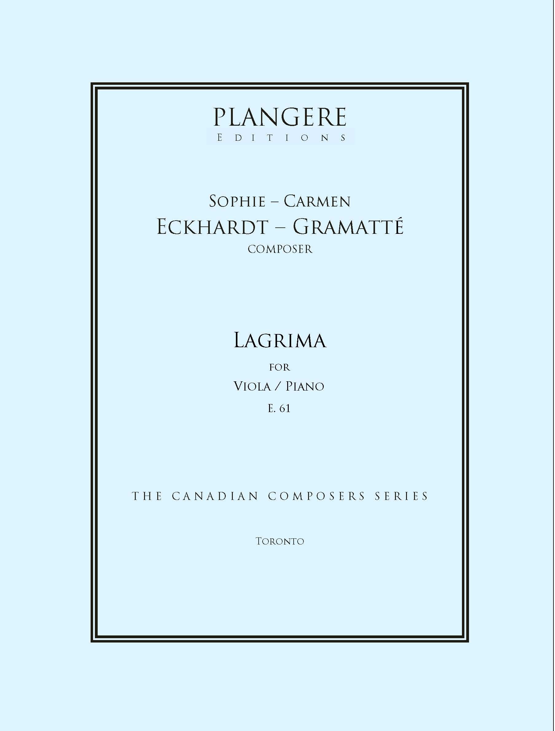 Lagrima  E. 61 for Viola and Piano