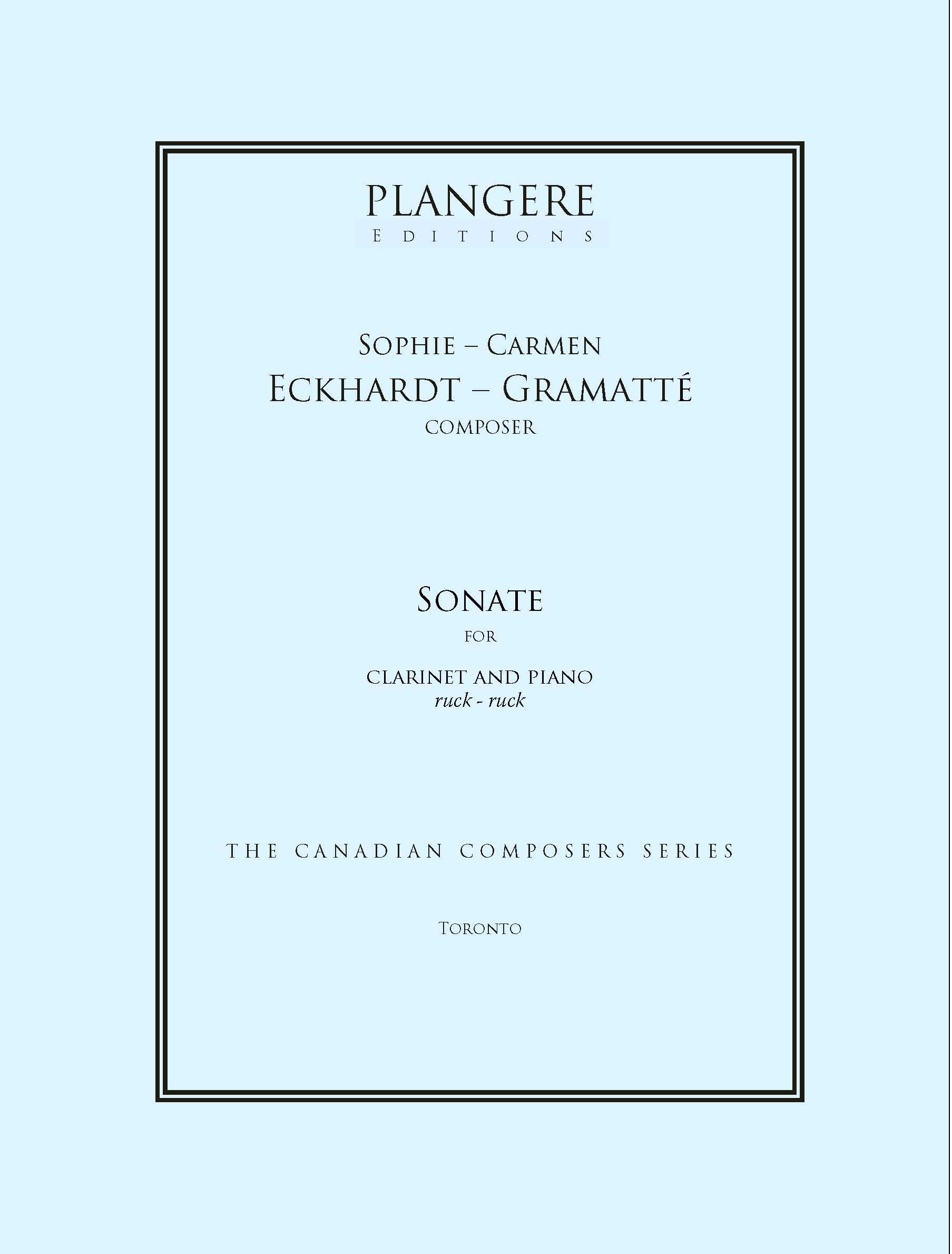 Eckhardt- Gramatté   Sonata for Clarinet and Piano E.113