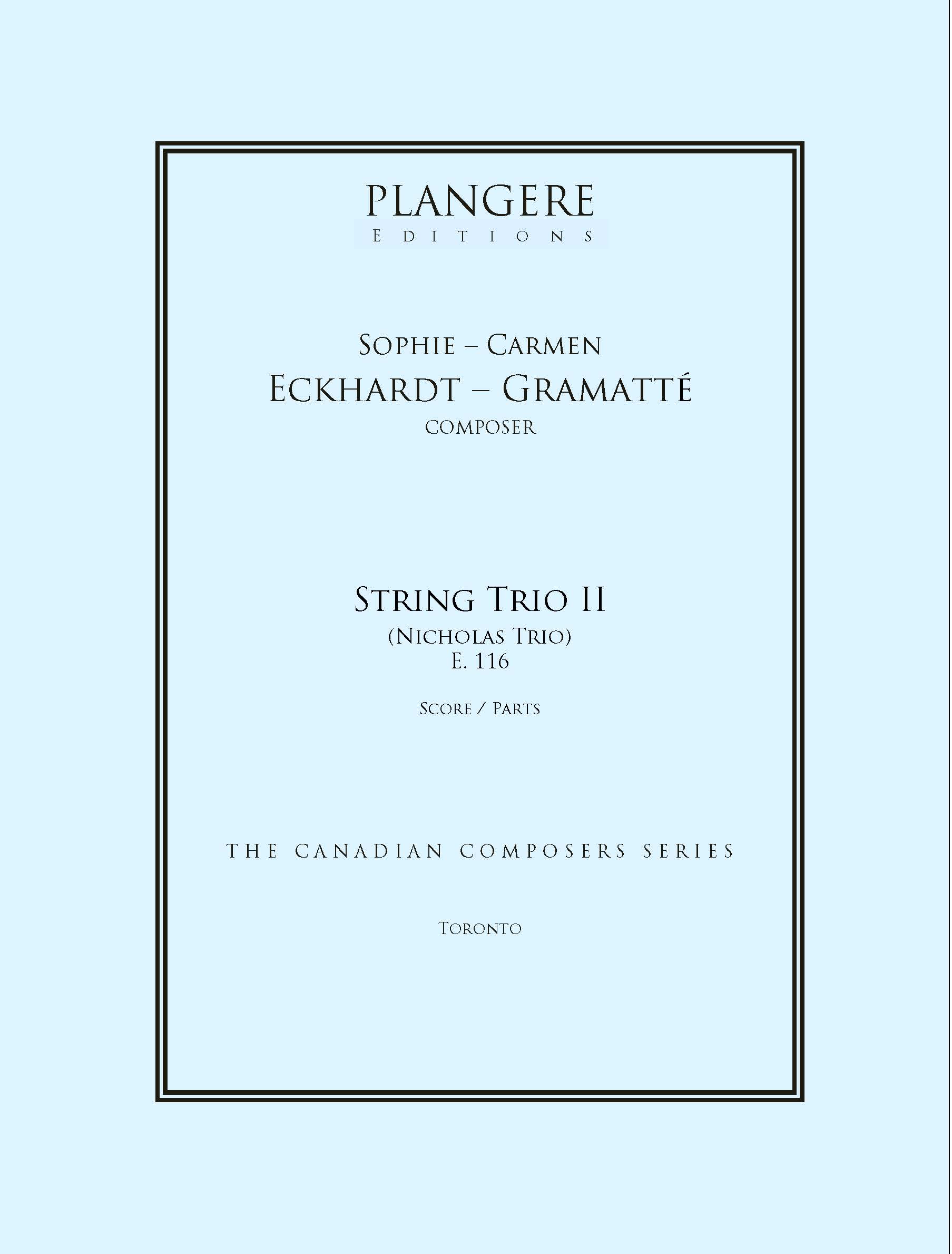 String Trio II (Nicholas Trio) E. 116 - Plangere Editions