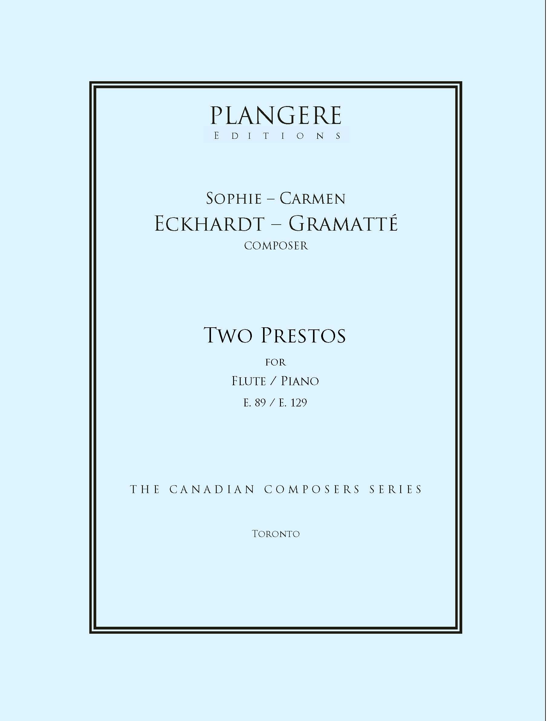 Eckhardt- Gramatté   Two Prestos for Flute and Piano E. 89 / E.