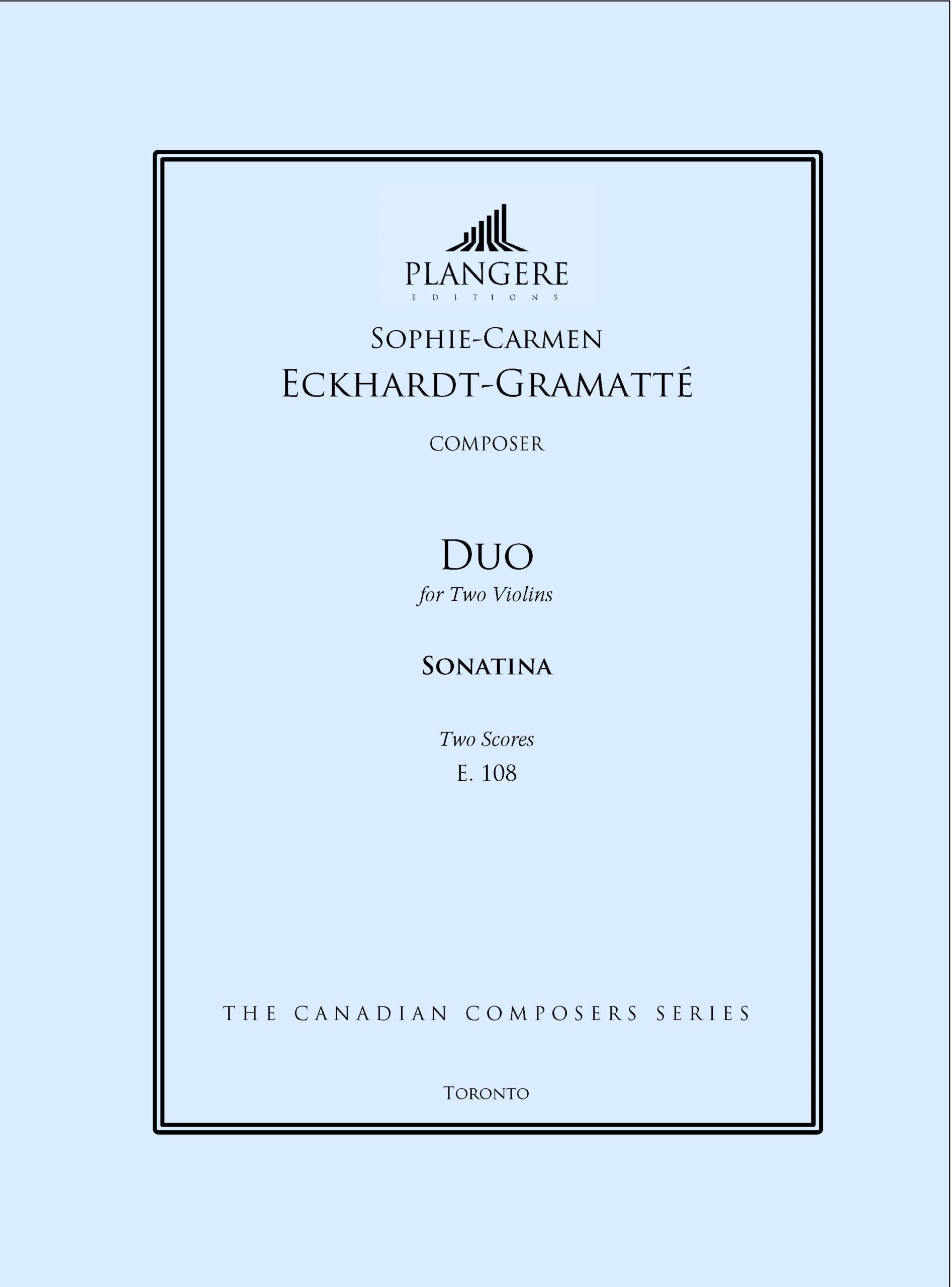 Eckhardt- Gramatté Duo for Two Violins (I) (Sonatine) E. 108 (2 scores)
